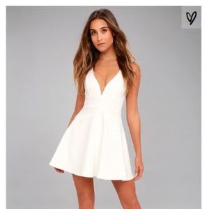 Lulus Love Galore White Skater Dress - Small NWT